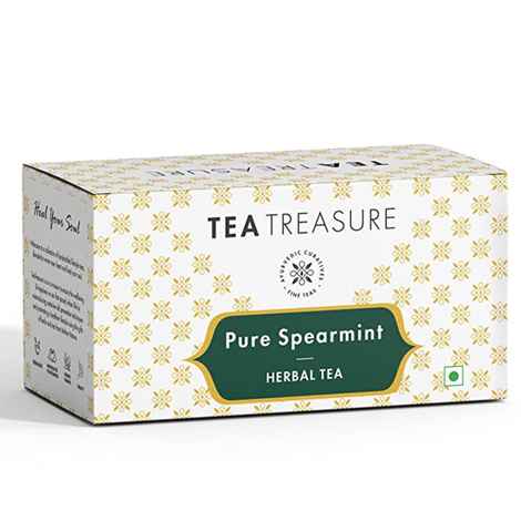 Buy Tea Treasure Spearmint Herbal Infusion Tea - Antioxidants Rich Refreshing Tea - 1 Teabox (18 Pyramid Tea Bags) - Purplle