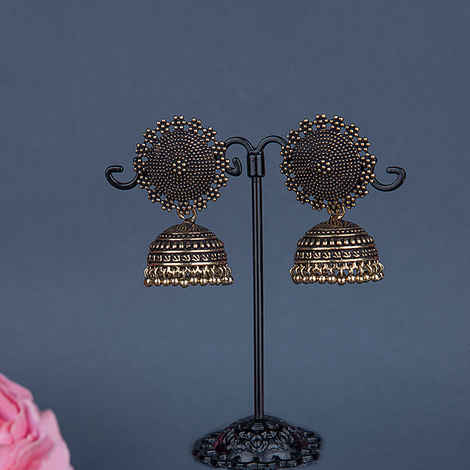 Buy Queen Be Antique Floral Jhumki - EJ19001 - Purplle