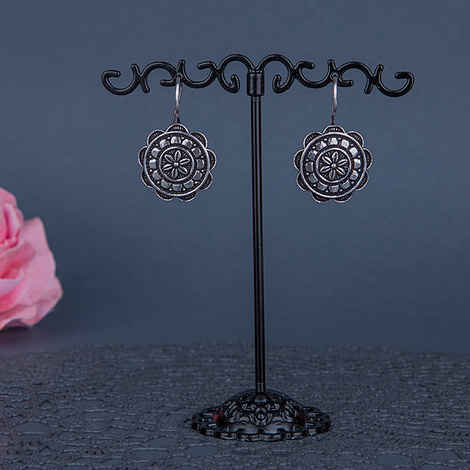 Buy Queen Be Oxidised Floral Shepherd Hook Danglers - EJ19009 - Purplle