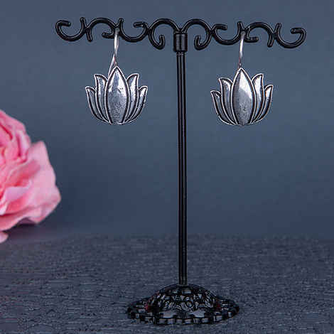 Buy Queen Be Oxidised Lotus Shepherd Hook Danglers - EJ19012 - Purplle