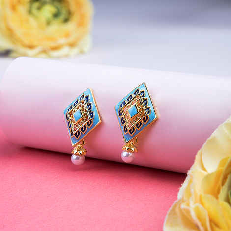 Buy Queen Be Turquoise Colored Hand Painted Tops - EV19036 - Purplle