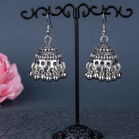 Buy Queen Be Oxidised Delicate Jhumkis - EP19009 - Purplle