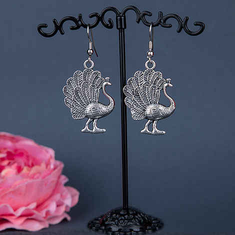 Buy Queen Be Oxidised Peacock Danglers - EP19016 - Purplle