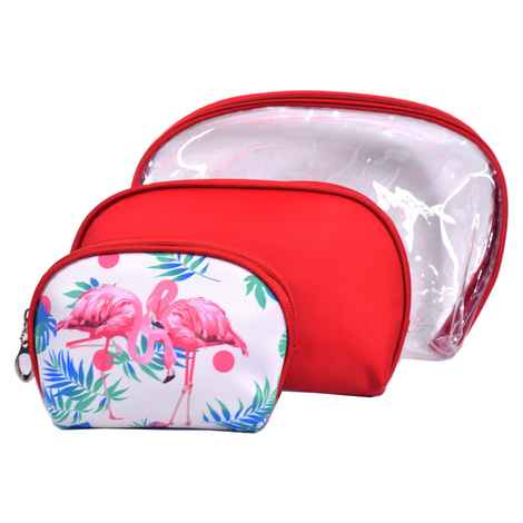 Buy  Bonjour Paris Coat Me 3 pc Women's Cosmetic Bag / Makeup Pouch / Toiletry Kit - Red - VPB11-PINK - Purplle