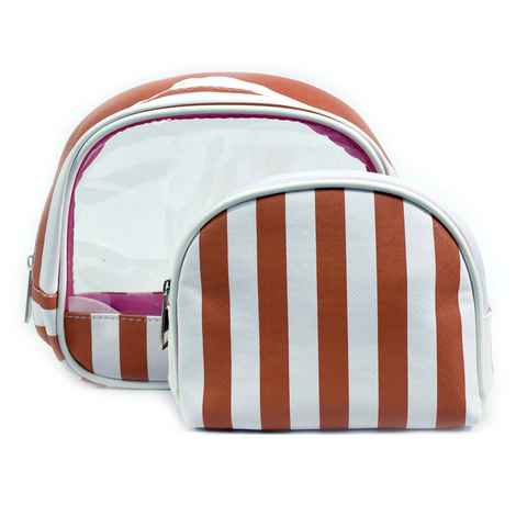 Buy Bonjour Paris Coat Me Women's Multi Purpose Vanity Case / Cosmetic Pouch / Makeup Travel Organiser Kit Brown - Purplle