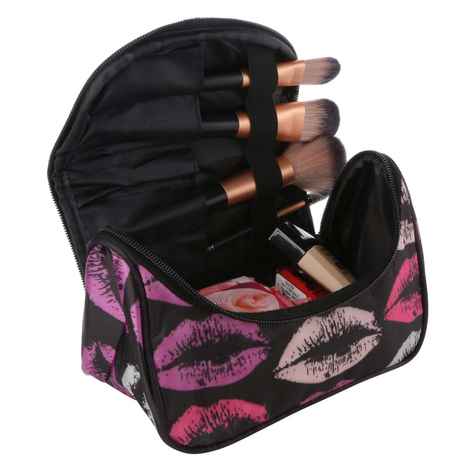 Buy Bonjour Paris Coat Me Women's Multi Purpose Vanity Case / Cosmetic Pouch / Makeup Travel Organiser Kit - Geometric Blue - Purplle