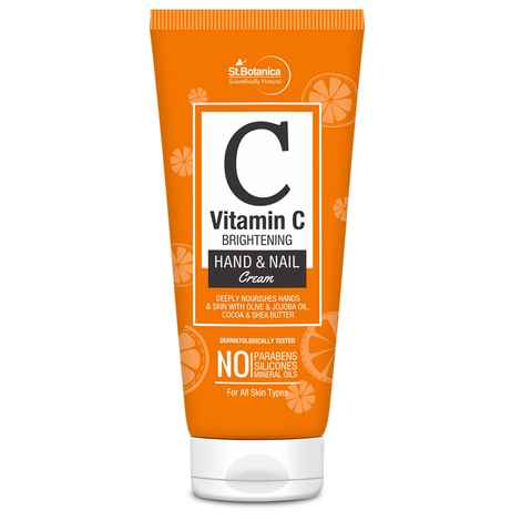 Buy StBotanica Vitamin C Brightening Hand and Nail Cream, Deeply Nourish Dry Hand & Skin With Olive & Jojoba Oils, Cocoa & Shea Butter - Purplle
