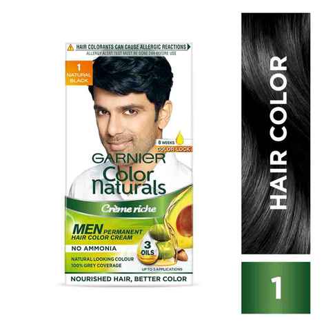 Buy Garnier Color Naturals Men Permanent Hair Colour Cream - Natural Black 1 (30 ml + 30 g) - Purplle