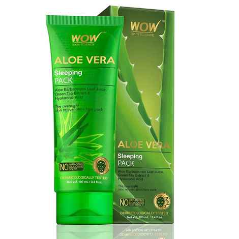 Buy WOW Skin Science Aloe Vera Sleeping Mask - All Skin Type - With Hyaluronic Acid and Green Tea Extract - 100ml - Purplle
