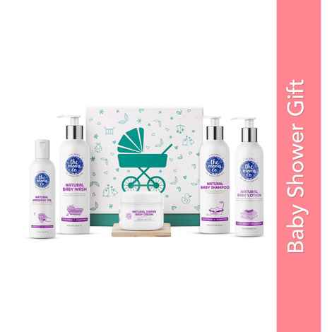 Buy The Moms Co. Baby Complete Care Ribbon Gift Box with Shampoo (200 ml), Lotion(200 ml), Body Wash (200 ml), Diaper rash cream (25 g) and Massage oil (100 ml) - Purplle