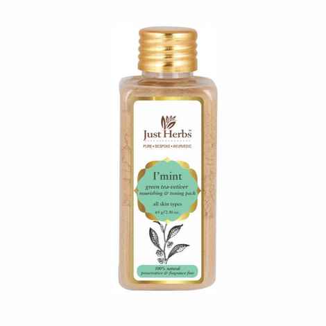 Buy Just Herbs I 'mint Green Tea-Vetiver Nourishing and Toning Pack (65 gm) - Purplle