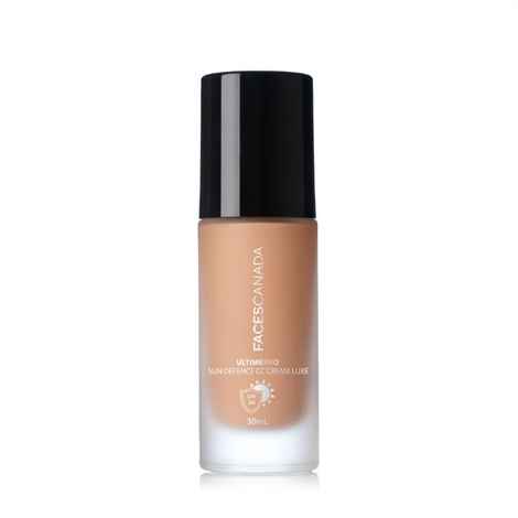 FACES CANADA Ultime Pro Sun Defense CC Cream Luxe SPF 50 - Sand, 30 ml | Brightens Dull Complexion | Improves Skin Texture | Sun Protection with UVA-UVB Filters | Water Based Oil-Free Formula