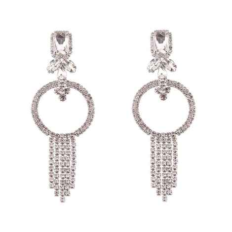 Buy Ferosh Agnessa Silver Circular Crystal Earrings - Purplle