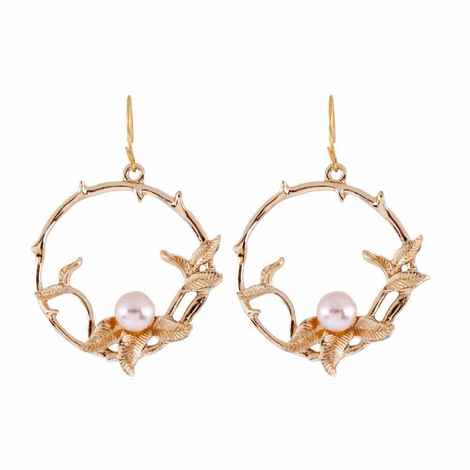 Buy Ferosh Carnation Artistic Floral Drop Earrings - Purplle