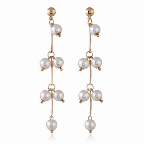 Buy Ferosh Elise Pearl Drop Golden Earrings - Purplle