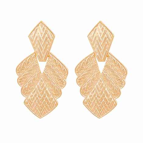 Buy Ferosh Orinda Gazing Golden Earrings - Purplle
