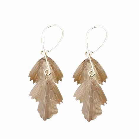 Buy Ferosh Orchid Leaf Twisted Drop Earrings - Purplle