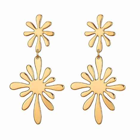 Buy Ferosh Pacifica Golden Artistic Drop Earrings - Purplle