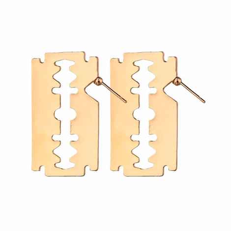 Buy Ferosh Stacie Blade Golden Earrings - Purplle