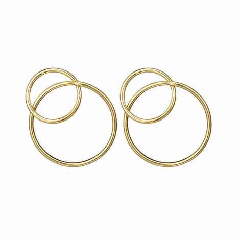 Buy Ferosh Senna Dual Loop Golden Earrings - Purplle