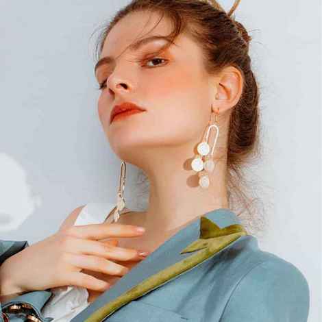 Buy Ferosh Victoria Golden Paisley Chandelier Earrings - Purplle