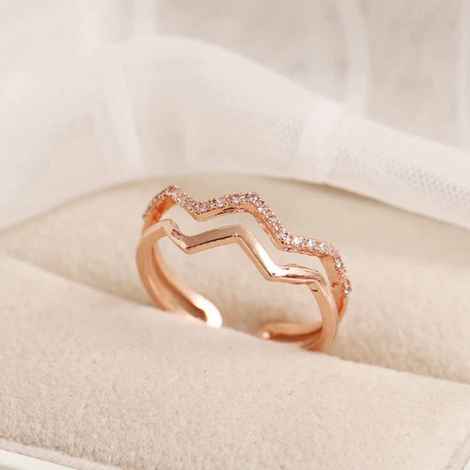 Buy Ferosh Christie Golden Chevron Ring - Purplle