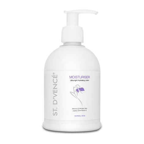 Buy ST. DVENCE Body Moisturiser For Normal Skin With Almond Oil & Aloe Vera (300 ml) - Purplle