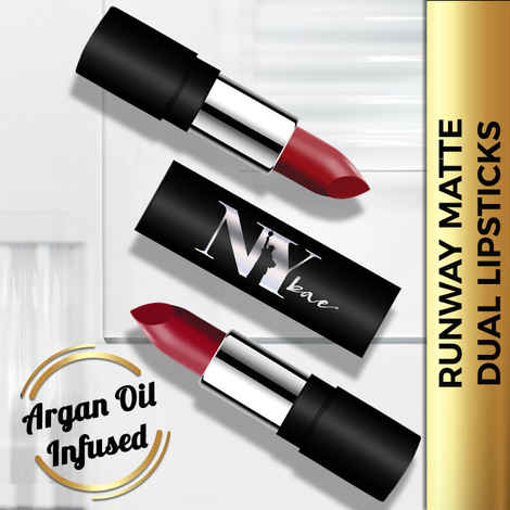 Buy NY Bae Runway Matte Dual Lipstick with Argan Oil, Red + Red - Showstopper 5 + Frow Look 11 (3.5 g X 2) - Purplle