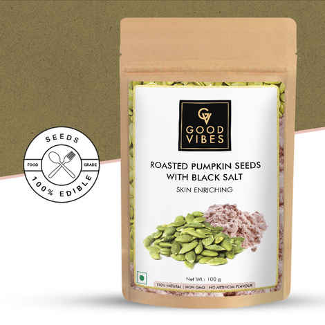 Buy Good Vibes Skin Enriching Roasted Pumpkin Seeds with Black Salt (100 gm) - Purplle