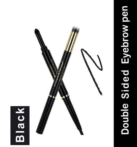 Buy Cameleon Waterproof Glamorous Double Headed Eyebrow Pen (Black) - Purplle