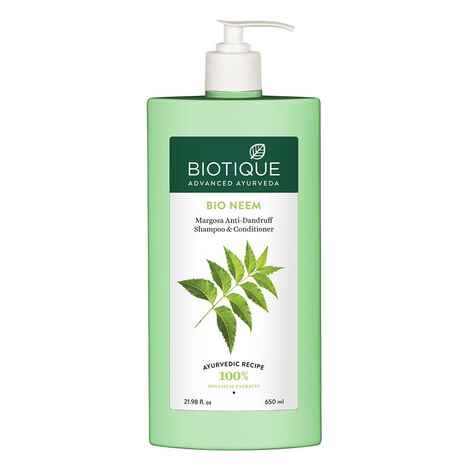 Buy Biotique Bio Neem Margosa Anti-Dandruff Shampoo & Conditioner (650 ml) - Purplle