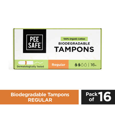 Buy Pee Safe Organic Cotton Tampon (Regular) 16 Pcs - Purplle