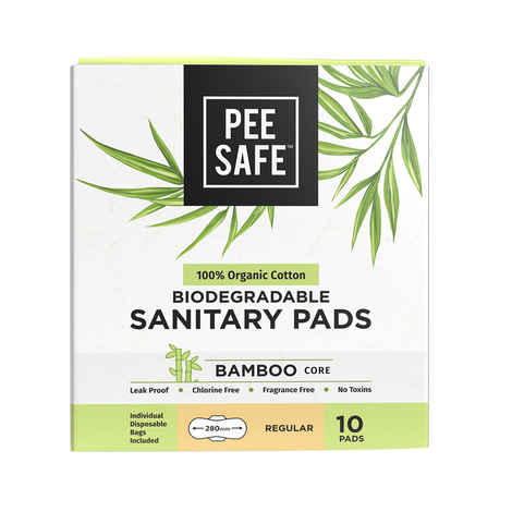 Buy Pee Safe 100% Organic Cotton, Biodegradable Sanitary Pads - Regular (Pack of 10) - Purplle