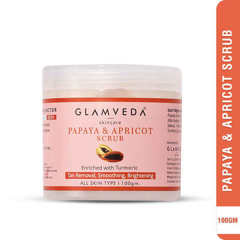 Buy Glamveda Papaya & Apricot Tan Removal Scrub (100 gm) - Purplle