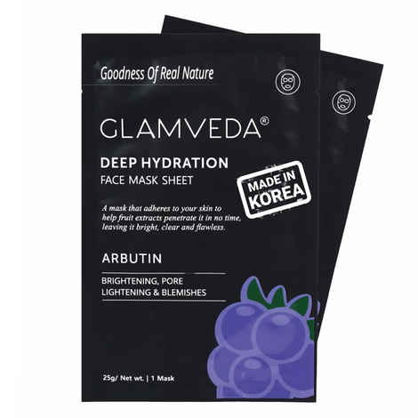 Buy Glamveda Arbutin Anti Pigmentation Korean Sheet Mask - Pack Of 2 (50 g) - Purplle