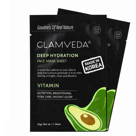 Buy Glamveda Vitamin Nourishing Korean Sheet Mask - Pack Of 2 (50 g) - Purplle