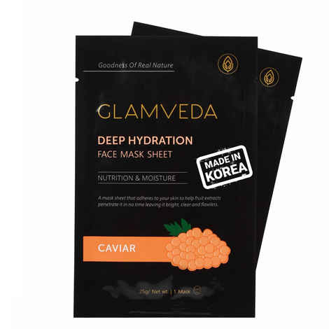 Buy Glamveda Caviar Rejuvenating Korean Sheet Mask - Pack Of 2 (50 g) - Purplle