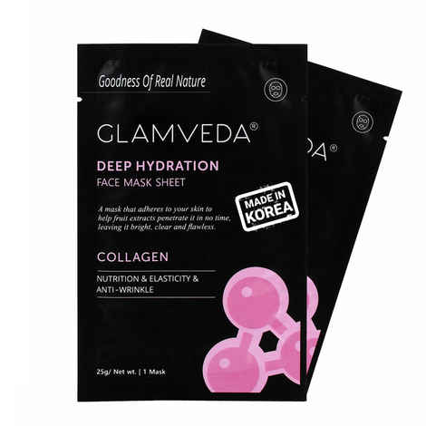 Buy Glamveda Collagen Deep Hydration Face Sheet Mask- Pack Of 2 (50 g) - Purplle
