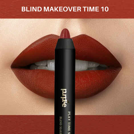 Buy Purplle Lip Crayon, Soft Matte with Jojoba Oil, Brown - Blind Makeover Time 10 (3 g) - Purplle