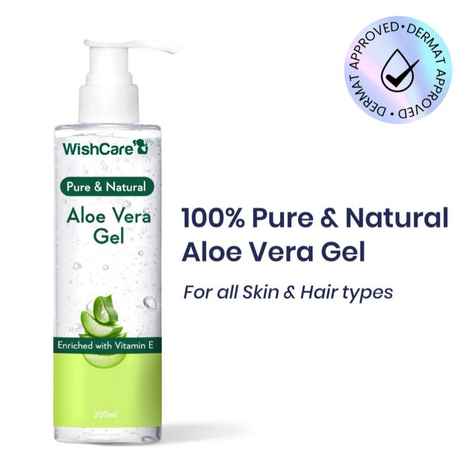 Buy WishCare Pure & Natural Aloe Vera Gel - 200 Ml - Enriched With Vitamin E - Multipurpose Gel for Skin and Hair - Purplle