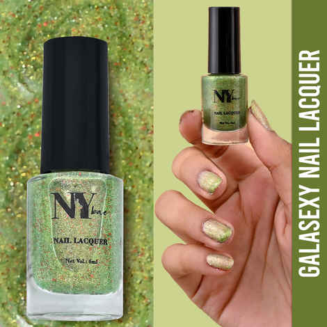 Buy NY Bae Galasexy Nail Lacquer - Captivating Orbit 12 (6 ml) | Green | Shimmer Finish | High Colour Payoff | Chip Free | Long lasting | Cruelty Free - Purplle