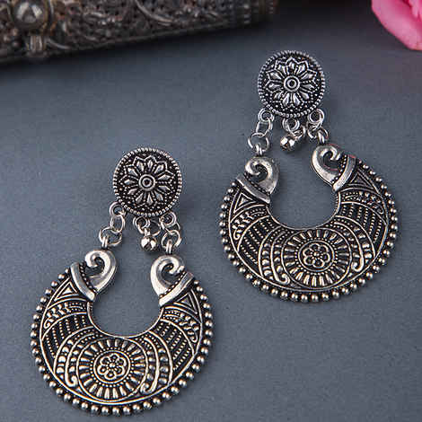 Buy Queen Be Oxidised Fusion Chandbali - Purplle
