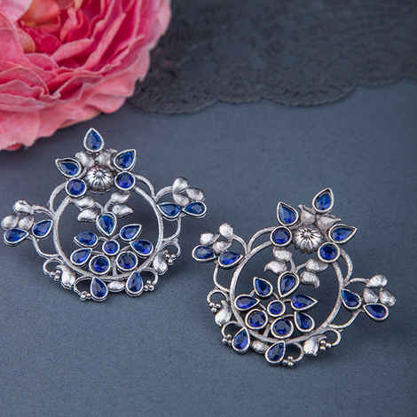 Buy Queen Be Oxidised Garden Blue Studded Tops - Purplle