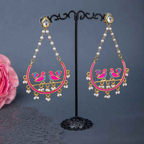 Buy Queen Be Dazzling Peacock Danglers With Micro Pearls - Purplle