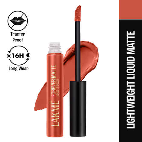 Buy Lakme Forever Matte Liquid Lip Colour - Orange Tango (5.6 ml) - Purplle