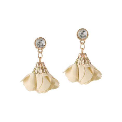 Buy Femnmas White Stone Flower Drop Earring - Purplle