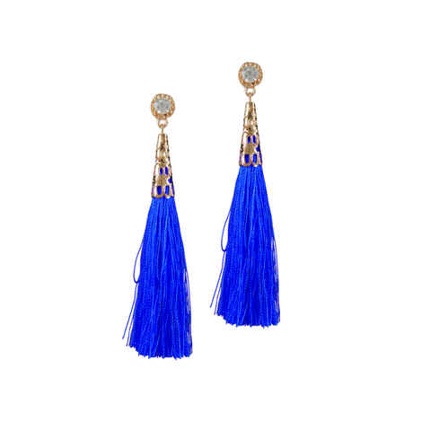 Buy Femnmas Royal Blue Party Thread Earring - Purplle