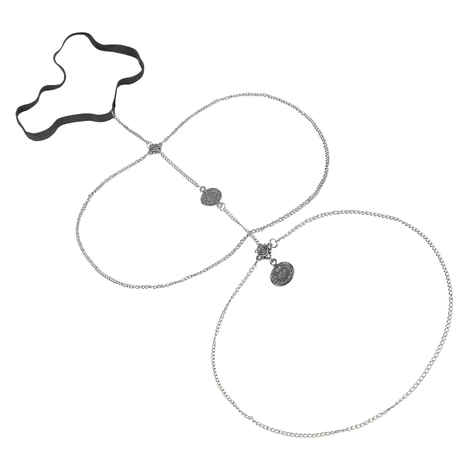 Buy Femnmas Silver Multi Coin Thigh Chain - Purplle