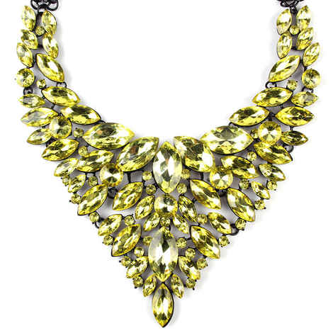 Buy Femnmas Lime Green Heavy Party Victoria Necklace - Purplle
