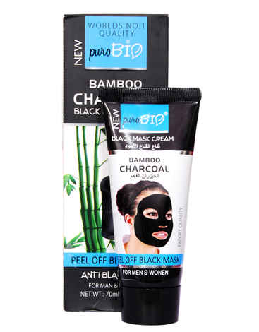 Buy Puro BIO Bamboo Charcoal Black Mask Cream - Peel Off Mask, Anti Blackhead (70 ml) - Purplle